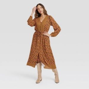 Knox Rose Long Sleeve Button Front Dress
